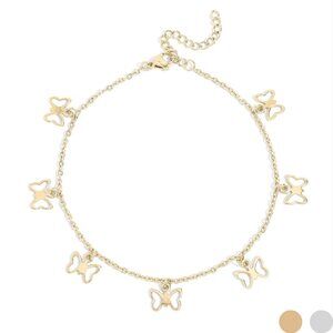 18k Gold PVD Butterfly Anklet - Waterproof, Tarnish-free, Hypoallergenic Luxury
